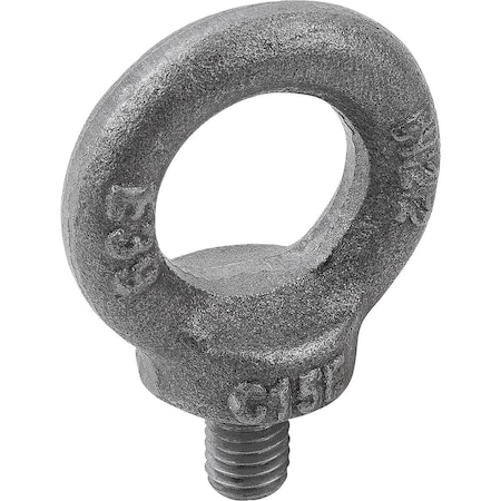 Eye Bolt With Shoulder, M12, 20.5 Mm Shank, 30 Mm ID, Steel, Bright